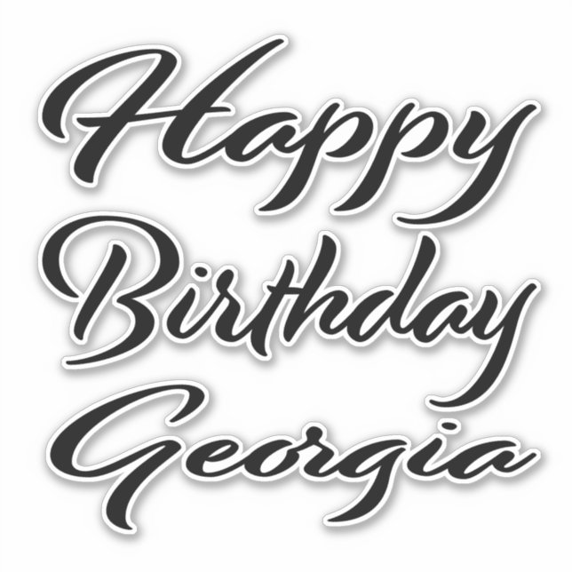 Georgia Nom Prénom autocollant noir Anniversaire (Devant)