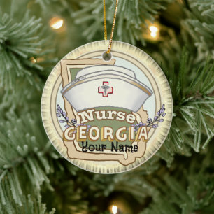 Georgia Nurse Keramik Ornament