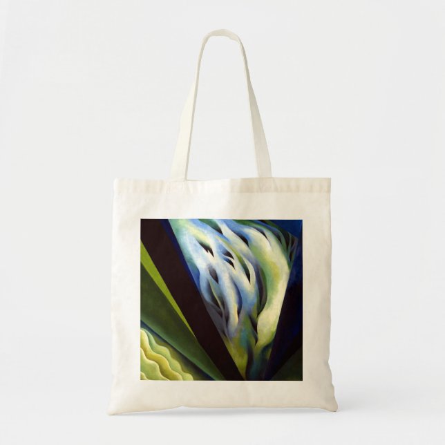 Georgia O Keeffe Blue und Green Music Tragetasche (Vorne)