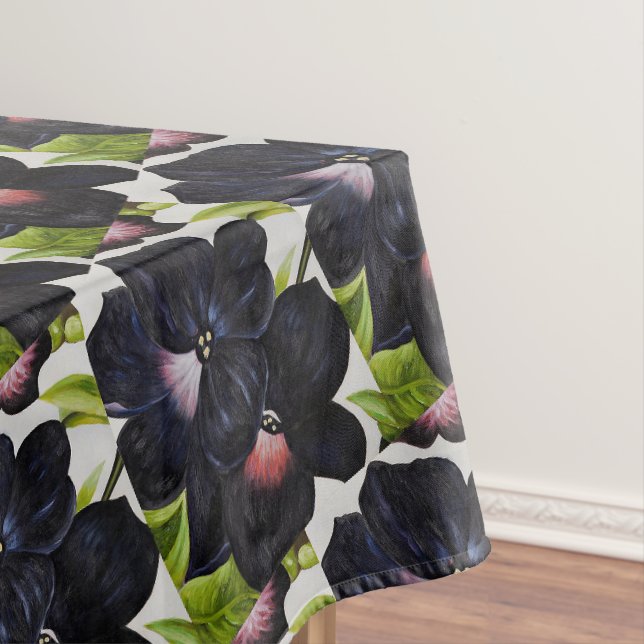 Georgia O'Keefe 1925 Schwarze und Lila Petunias Tischdecke (Beispiel)