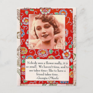 Georgia O'Keefe Friendship Quote Leimbildung Postc Postkarte