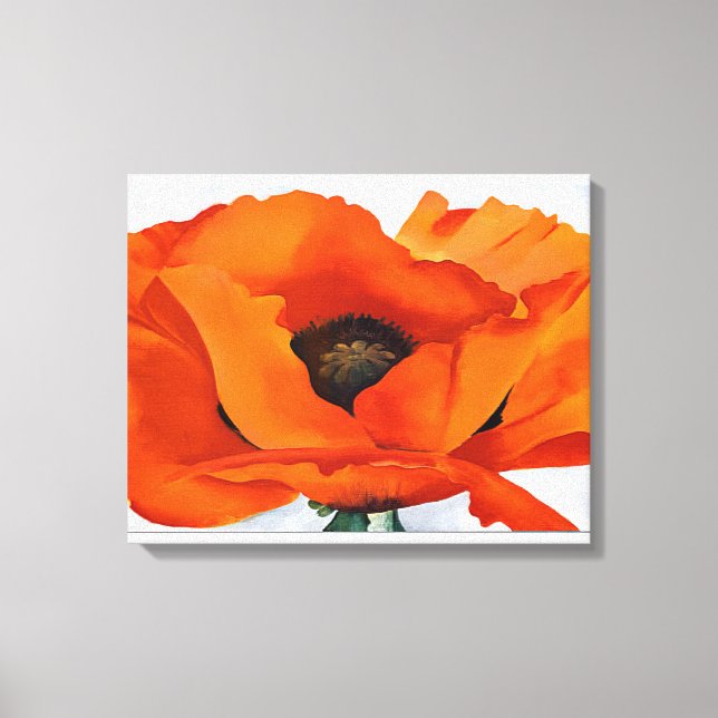 Georgia O'Keeffe - Roter Mohn Leinwanddruck (Vorderseite)