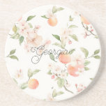 Georgia Peach Heart Fruit Floral Getränkeuntersetzer<br><div class="desc">Georgia Peach Heart Fruit Floral</div>