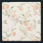 Georgia Peach Heart Fruit Floral Steinuntersetzer<br><div class="desc">Georgia Peach Heart Fruit Floral</div>