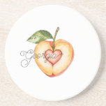 Georgia Peach Heart Fruit Getränkeuntersetzer<br><div class="desc">Georgia Peach Heart Fruit</div>