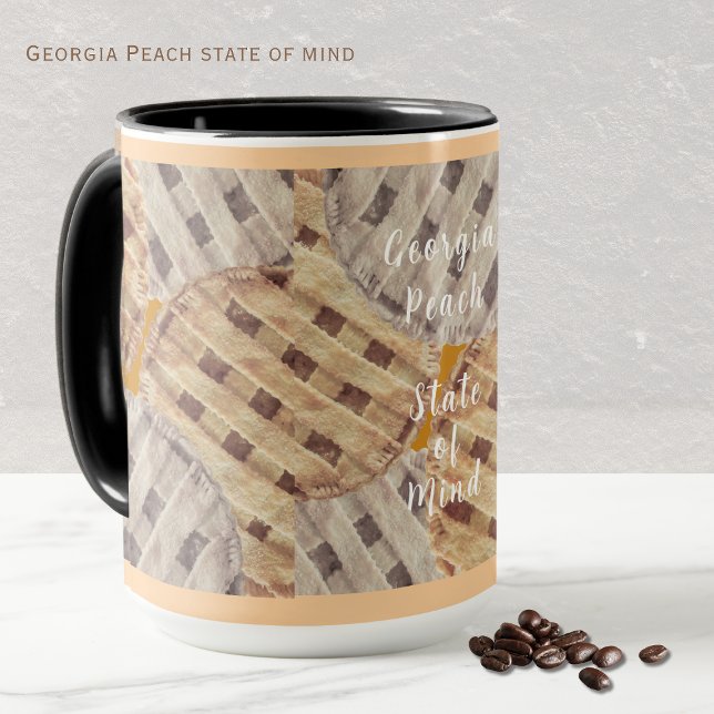 Georgia Peach Pie Mug Tasse (Personalize yout Georgia peach pie mug! Georgia peach state of mind!)