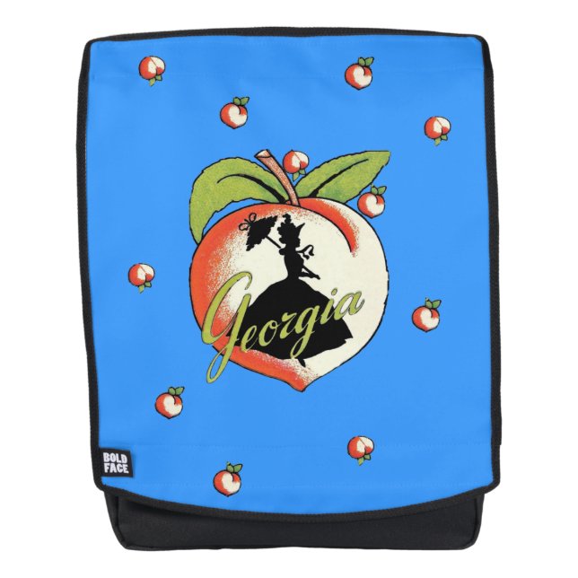 Georgia Peach Southern Lady Hoop Skirt Silhouette Rucksack (Vorderseite)