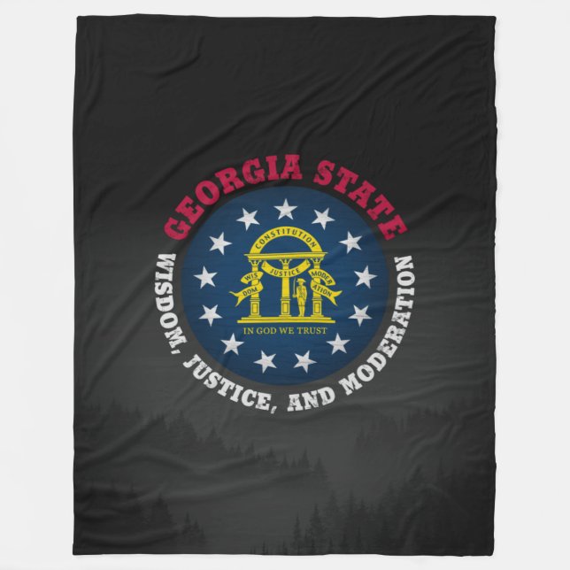 GEORGIA PEACH STAAT FLAG FLEECEDECKE (Vorderseite)