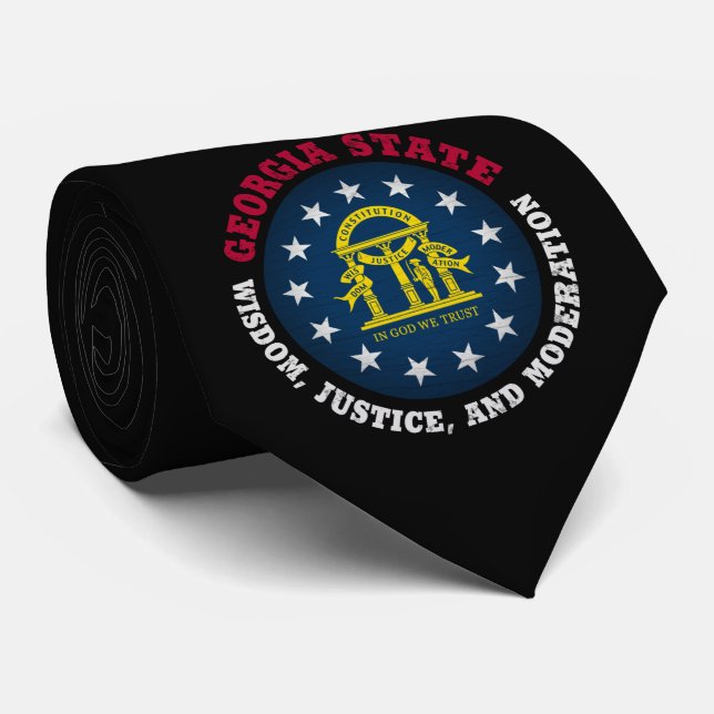GEORGIA PEACH STAAT FLAG KRAWATTE (Gerollt)
