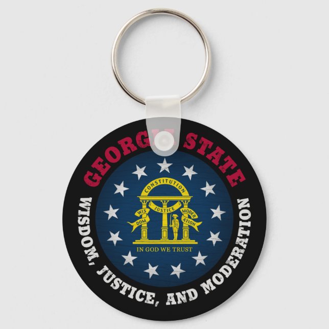 GEORGIA PEACH STAAT FLAG SCHLÜSSELANHÄNGER (Vorderseite)