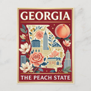 GEORGIA Peach State Südliches Erbe Postkarte