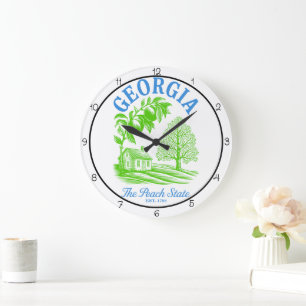 Georgia Peach State Zuhause  Große Wanduhr