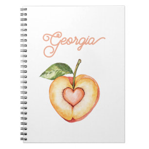 Georgia Pfirsich-Herz-Obst Notizblock