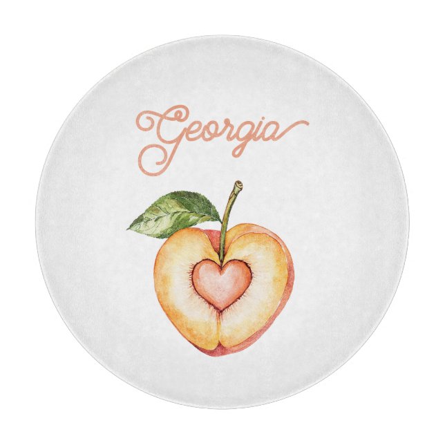 Georgia Pfirsich-Herz-Obst Schneidebrett (Vorderseite)