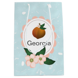 Georgia-Pfirsichfrucht-Kunstentwurf Mittlere Geschenktüte