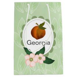 Georgia-Pfirsichfrucht-Kunstentwurf Mittlere Geschenktüte