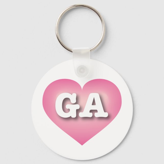 Georgia Pink Fade Heart - I Liebe GA Schlüsselanhänger (Vorderseite)