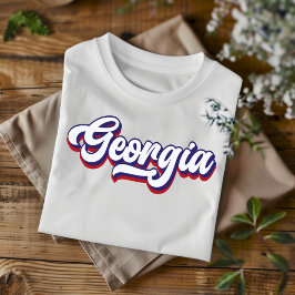 Georgia Red White and Blue Vintag Script T - Shirt