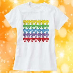 Georgia Regenbogen-Herzen T-Shirt