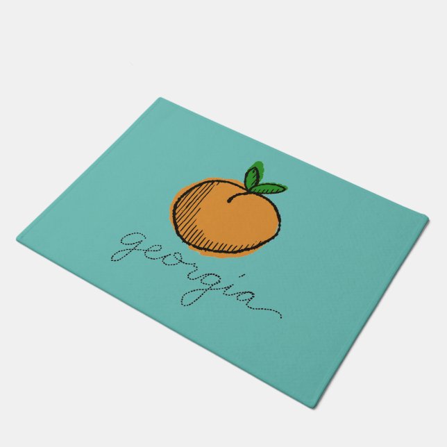 Georgia Retro Peach Fußmatte (Schrägansicht)