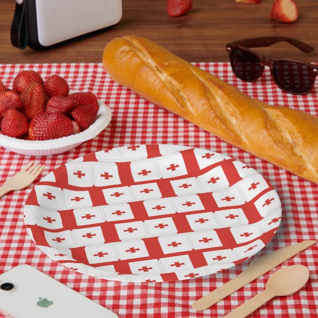 Georgia Sakartvelo Flaggenmuster Pappteller (Picknick)