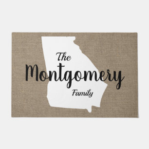 Georgia Silhouette & Imitate Burlap Hand Letters Fußmatte