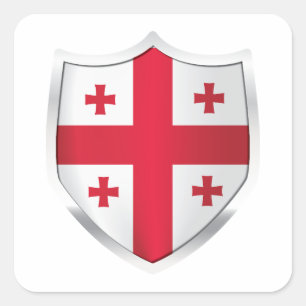 Georgia Silver Shield Flag Quadratischer Aufkleber