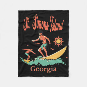 Georgia St. Simons Island Ga Surfer Surfen Fischen Fleecedecke