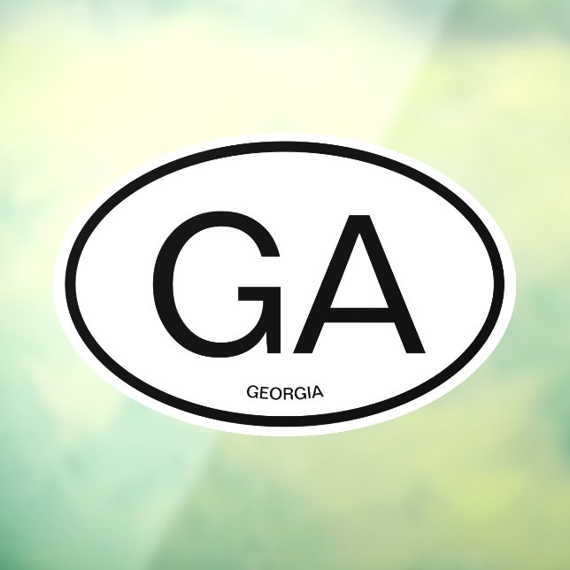 Georgia Staat Code Abkürzung Oval Form Car Fensteraufkleber (Blatt 3)
