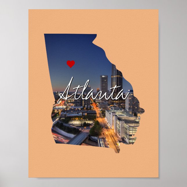 Georgia Staat Foto Einfügung und Ortsname Poster (Vorne)