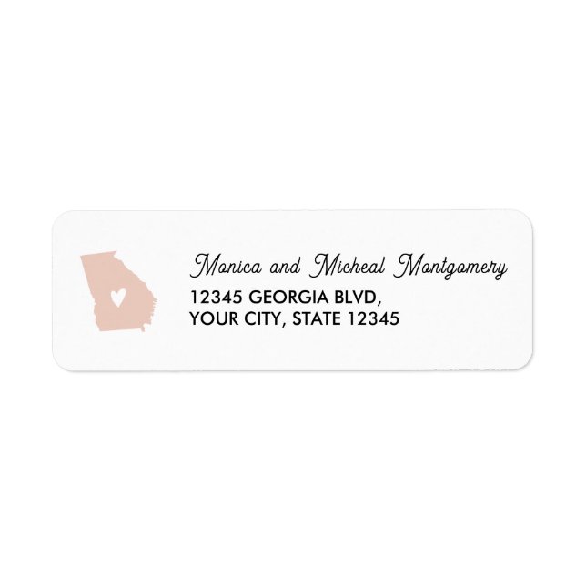 GEORGIA Staat Karte mit Herz - JEDE FARBE! (Vorne)