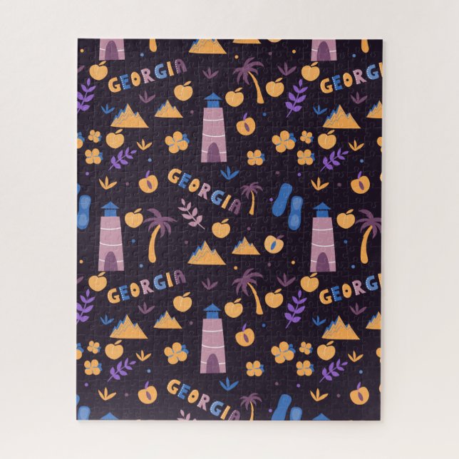 Georgia Staat Symbols - Peach, Watertower, Blume (Vertikal)