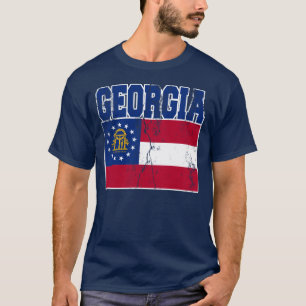 Georgia-Staats-Flaggen-T - Shirt (beunruhigt)