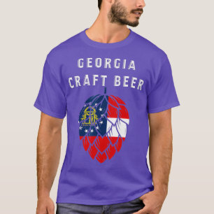 Georgia State Flag Craft Beer Love White T-Shirt