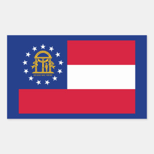 Georgia State Flag Design Rechteckiger Aufkleber