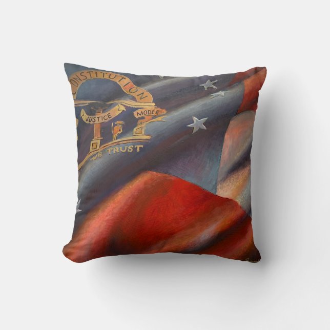Georgia State Flag Painting Throw Kissen (Vorderseite)