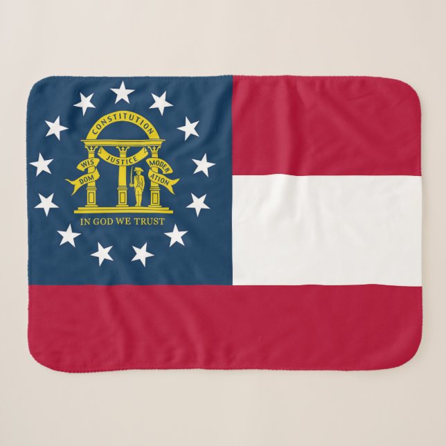 Georgia State Flag Print Patriotic Sherpadecke (Vorderseite (Horizontal))