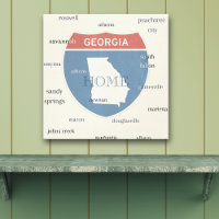 Georgia State Städte Stretch Canvas Druck