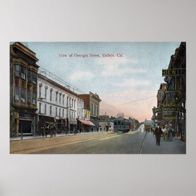Georgia Street View mit Street Car Poster (Vorne)