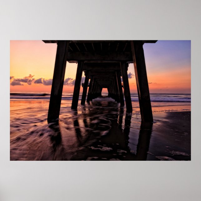 Georgia, Tybee Island, Pier At Tybee Island Poster (Vorne)