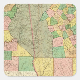 Georgia und Alabama 2 Quadratischer Aufkleber