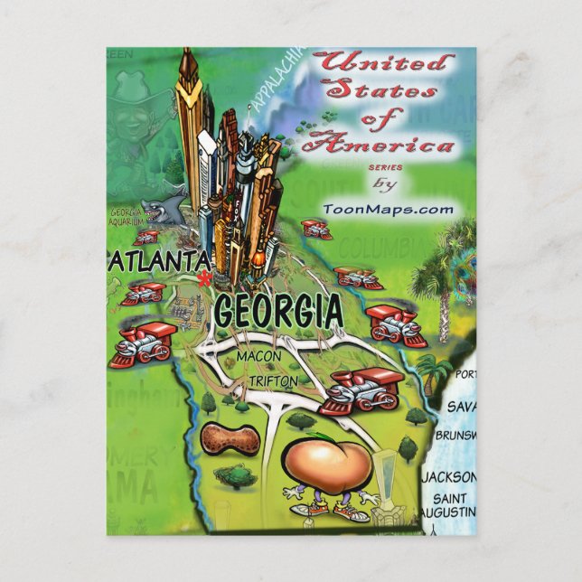 Georgia USA Card Postkarte (Vorderseite)