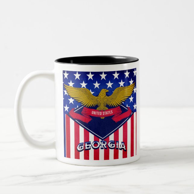 Georgia USA Flag Zweifarbige Tasse (Links)