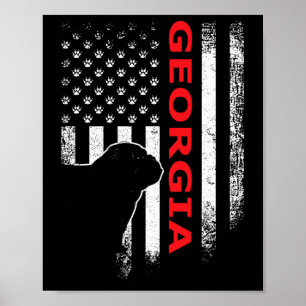Georgia USA Flagge Patriotisch. Ga Vintage Stil Poster