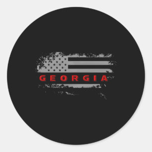Georgia USA-Flagge  Runder Aufkleber