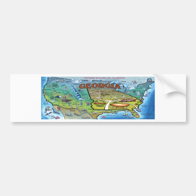 Georgia USA Map Autoaufkleber (Vorne)