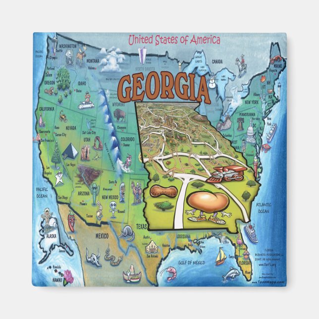 Georgia USA Map Magnet (Vorne)