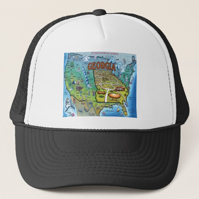 Georgia USA Map Truckerkappe (Vorderseite)
