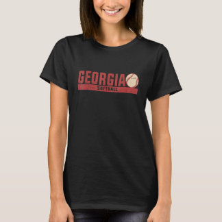 Georgia Vintage Softball Coach Team Retro Softball T-Shirt