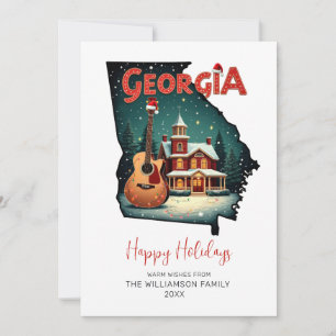 Georgia Weihnachten Staat Karte Happy Holidays